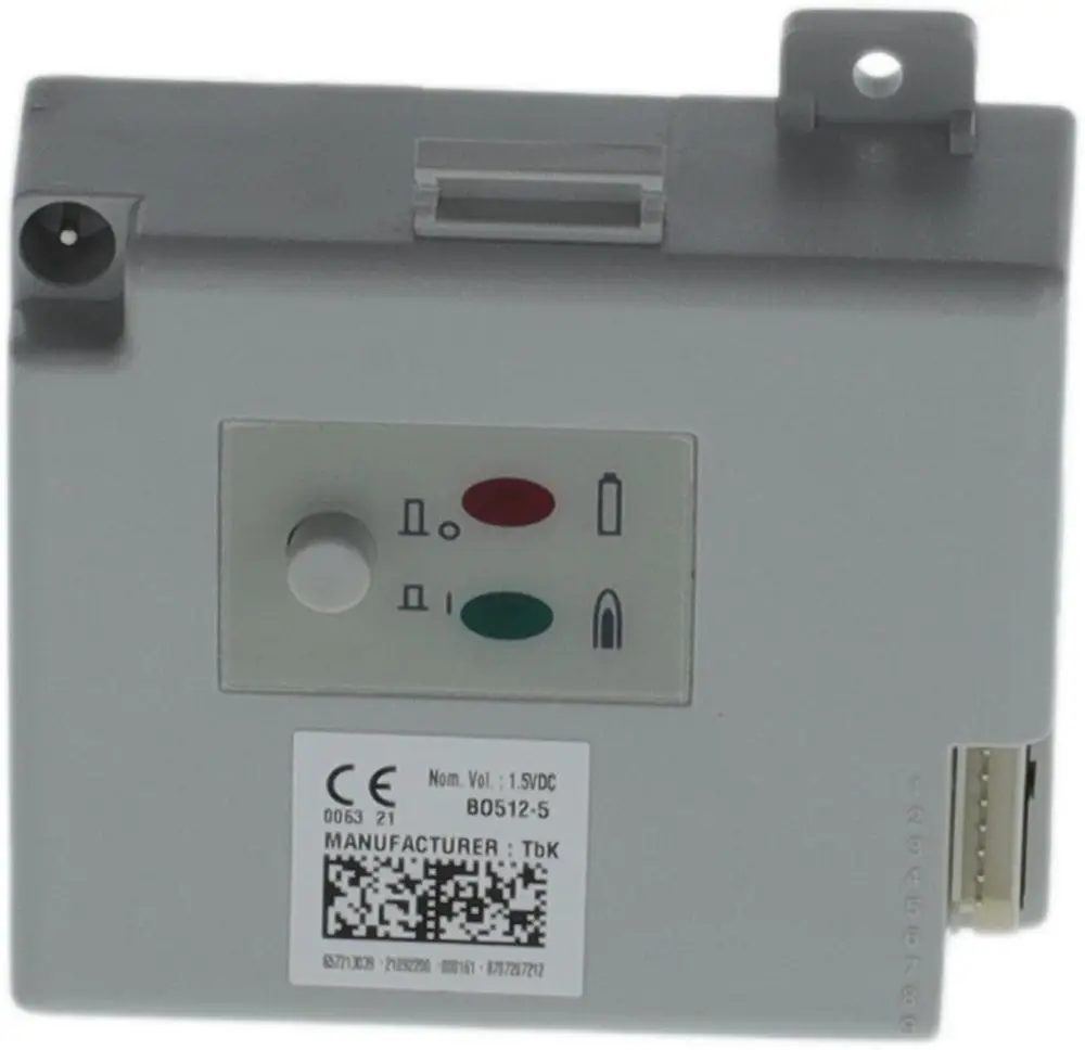 Zündbaustein mit zwei Leuchtanzeigen (rot und grün) und Anschlüssen, hergestellt von Bosch. Das Gerät hat ein kompaktes Design und ist für elektrische Anwendungen konzipiert.